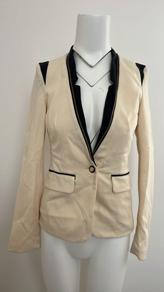 Cream Single Button Blazer