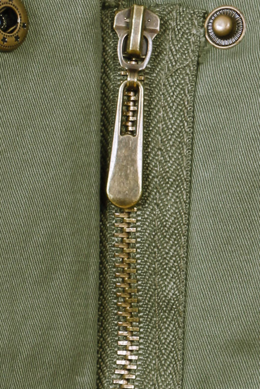 Khaki Contrast PVC Sleeve Double Pocket Jacket 