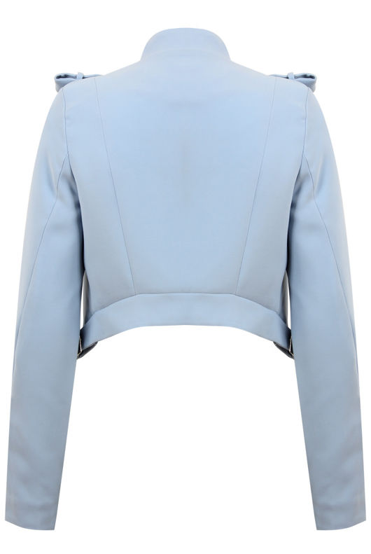 Powder Blue Double Zip Detail Smart Fit Jacket
