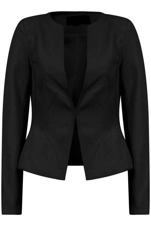 Black Collarless Blazer 