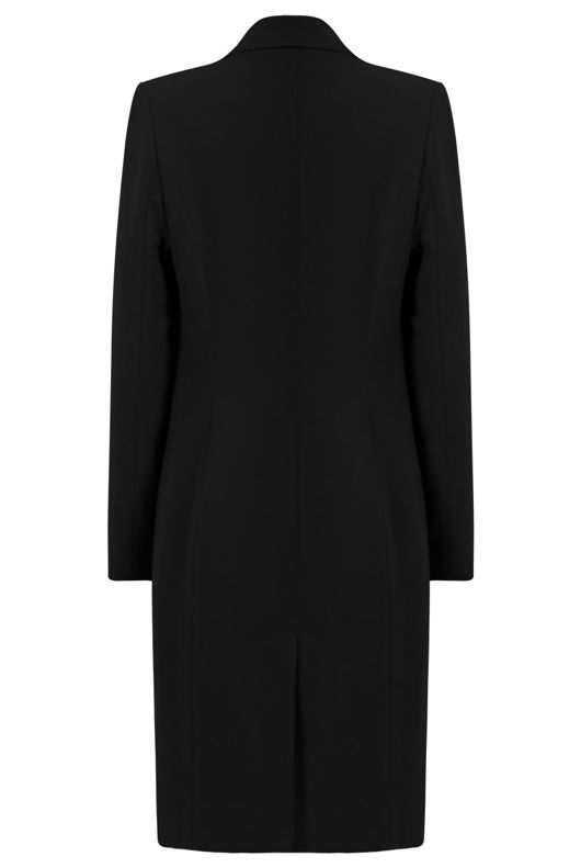 Black Tailored Side Zipped Overcoat