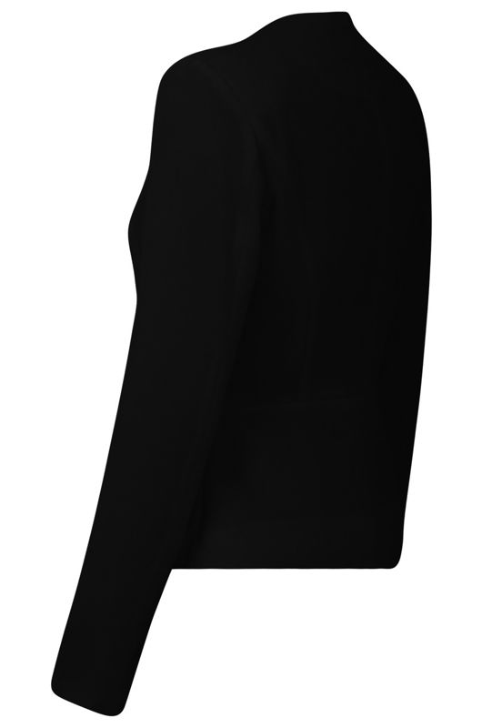 Black Paneled Collarless Blazers