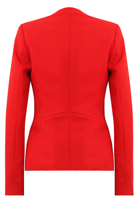 Red Front Hook Up Long Sleeve Blazer