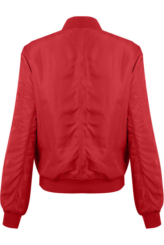 Red Sleeve Pocket Bomber Jacket
