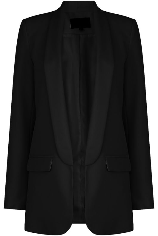 Black Over Sized Open Blazers
