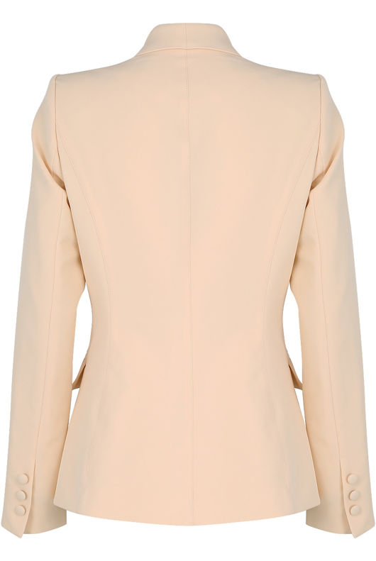 Beige Double Breasted Pink Blazers
