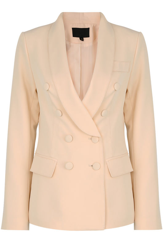 Beige Double Breasted Pink Blazers