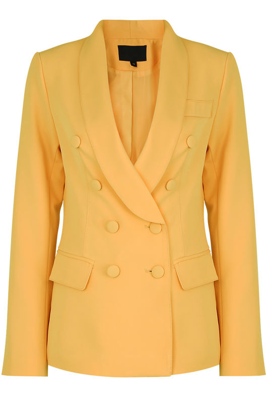 Yellow Double Breasted Pink Blazers