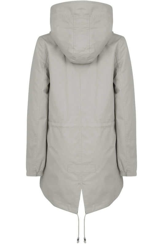 Grey Cotton Hooded Field Coat