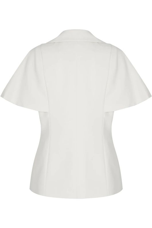 White Short Sleeves Blazers