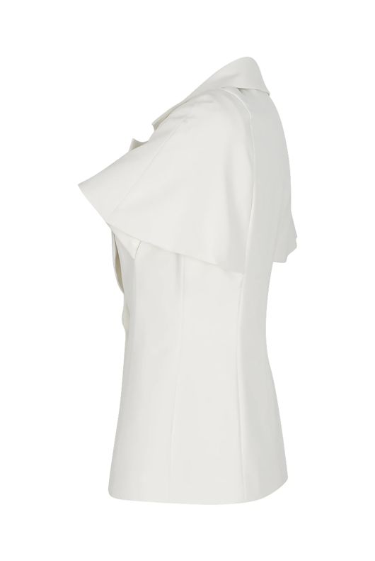 White Short Sleeves Blazers