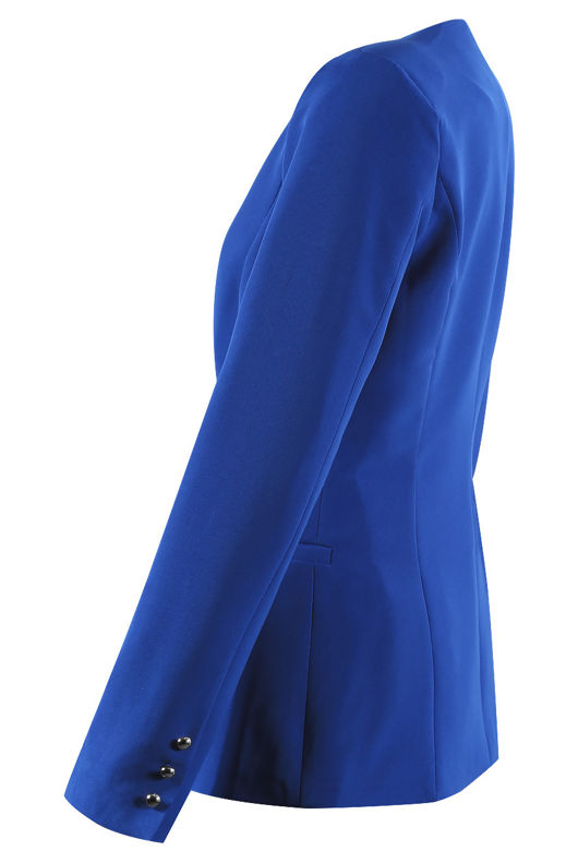 Tailored Lapel-less Royal Blue Blazer
