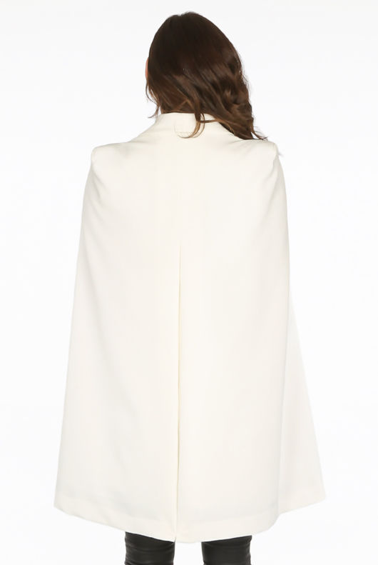 Cream Tailored Long line Cape Blazer
