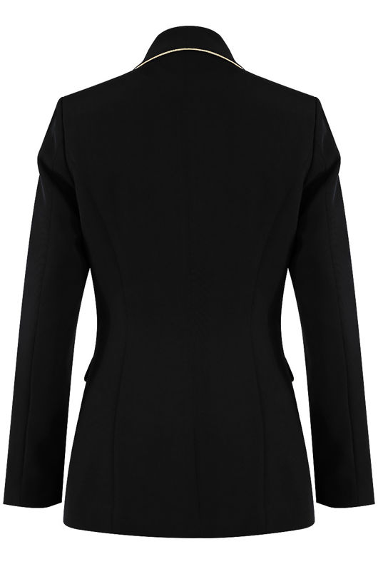 Black Golden Piping Double Breast Blazer