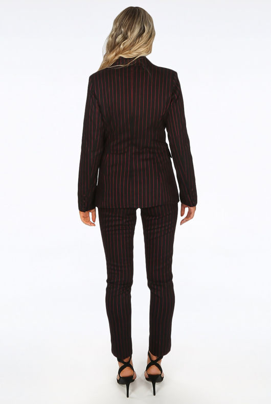 Red Stripes Double Breast Blazer & Trousers Suit