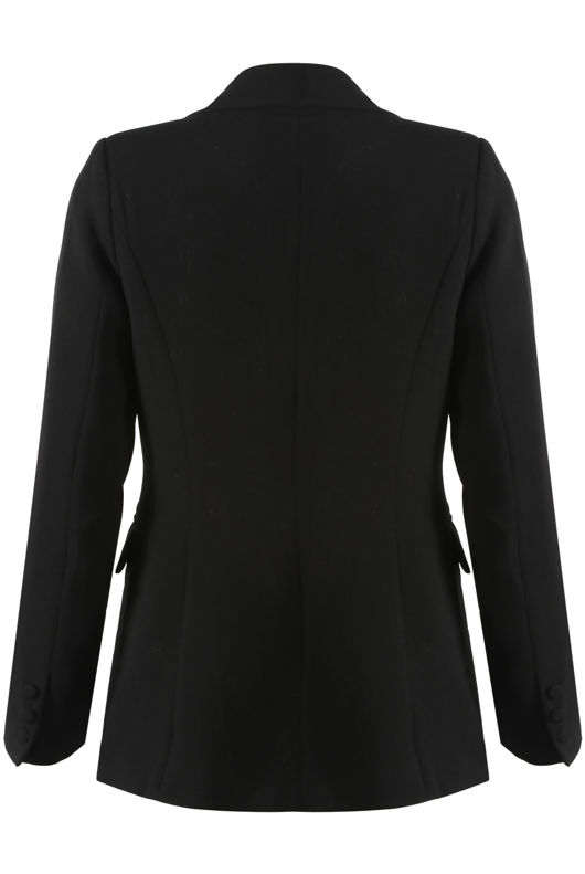 Black Double Breast Two Button Blazer