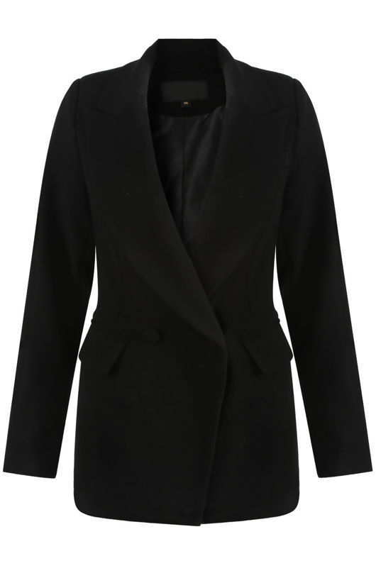 Black Double Breast Two Button Blazer