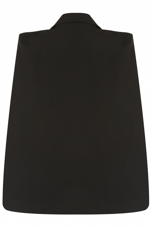 Black Double Breast Cape Coat