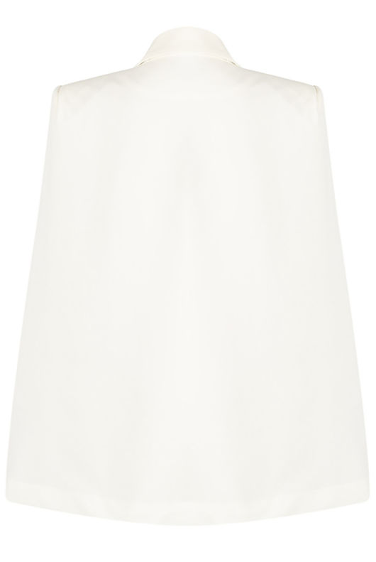 White Satin Lapels Cape Blazer