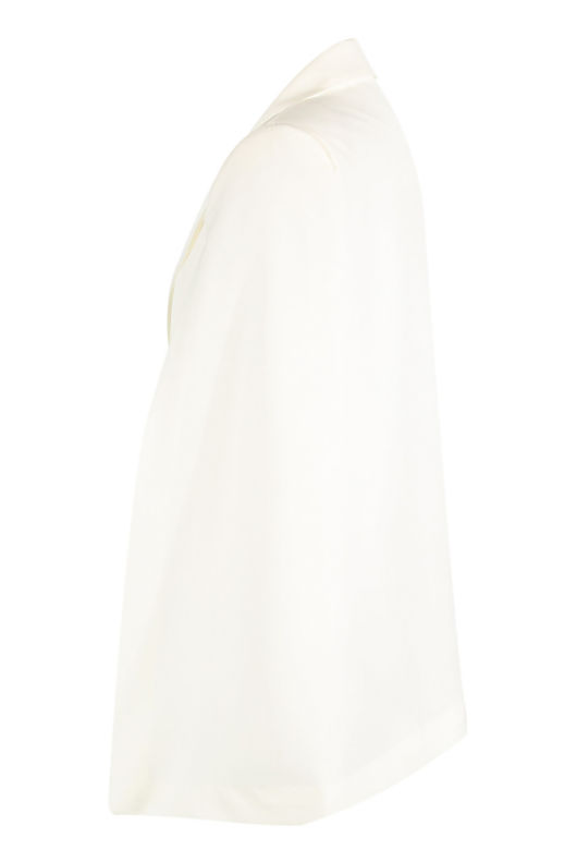 White Satin Lapels Cape Blazer
