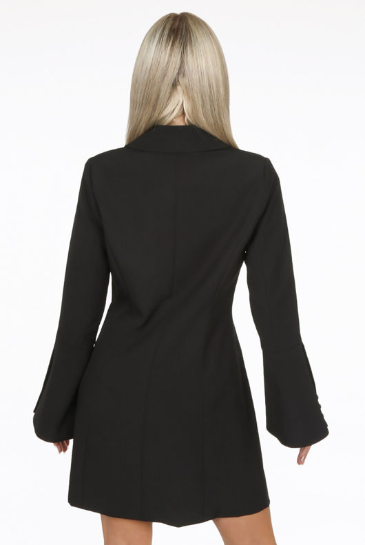 Black Asymmetric Blazer Dress