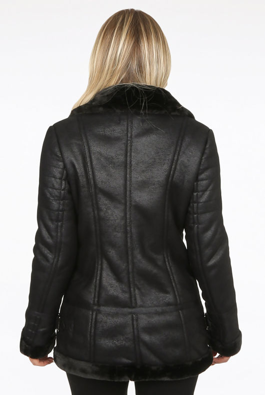 Black Oversized Aviator Jacket