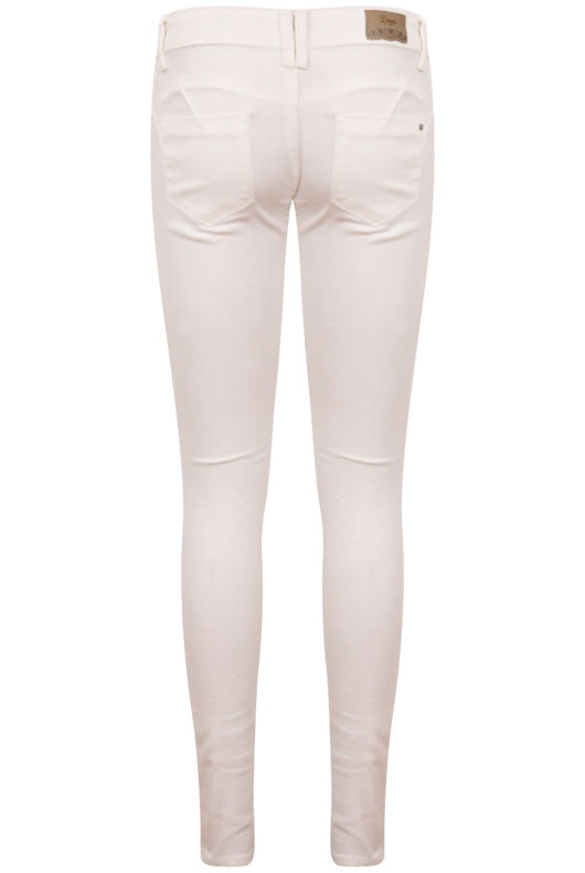 Cream Thread Patch Detail Skinny Jeans