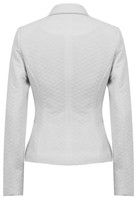 Cream Textured Double Pocketed Blazer