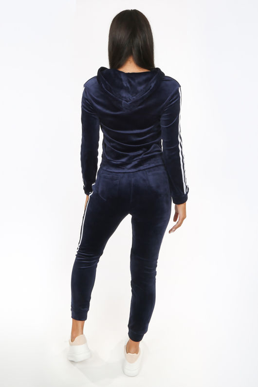 navy velvet tracksuit