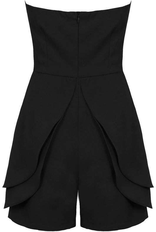 Black Layered Bandeau Playsuit 