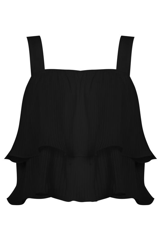 Black Flare Ra Ra Tops