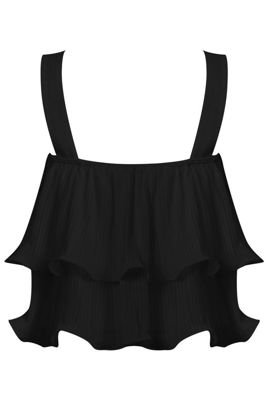 Black Flare Ra Ra Tops