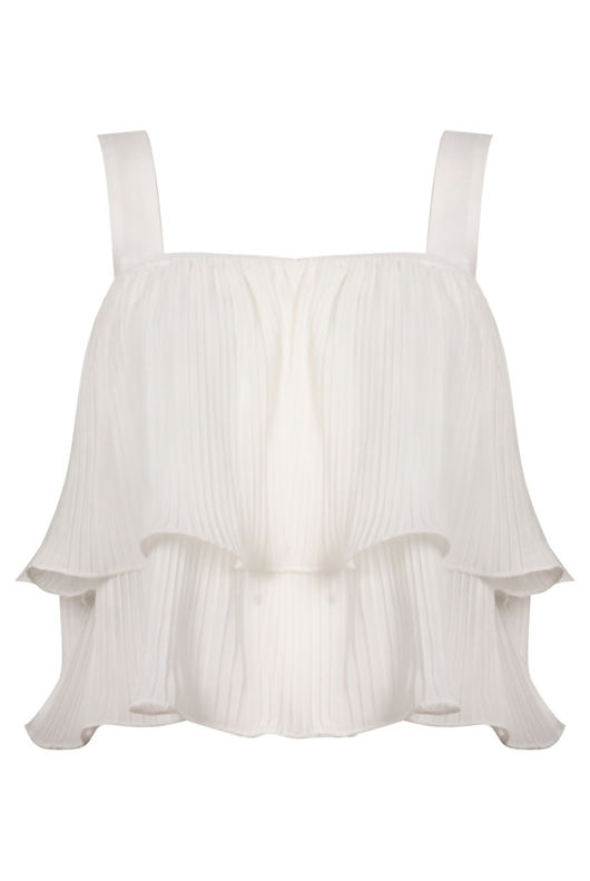 White Flare Ra Ra Tops