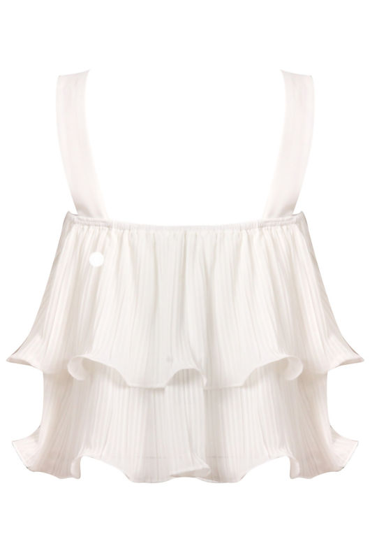 White Flare Ra Ra Tops