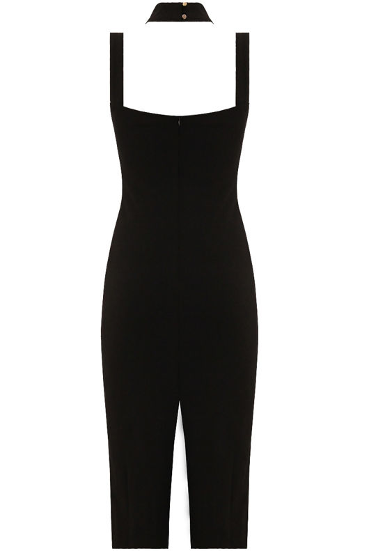 Black Front Cut Out Back Slit Bodycon Dress
