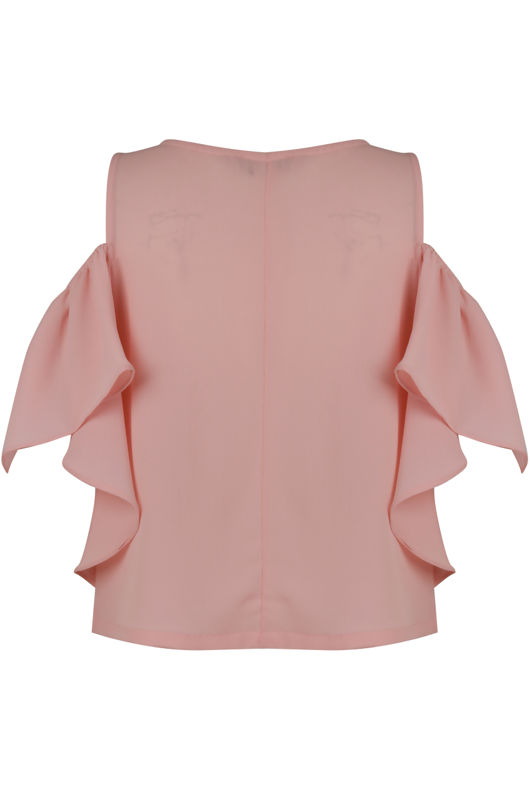 Pink Cold Shoulder Crop Top