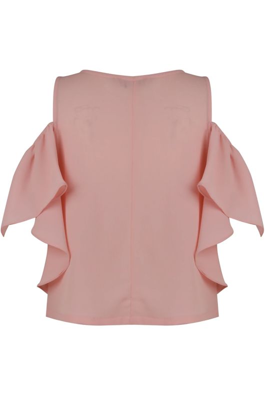 Rose Cold Shoulder Crop Top