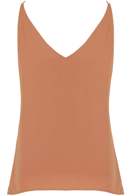 Camel Ring Plunge Neck Cami