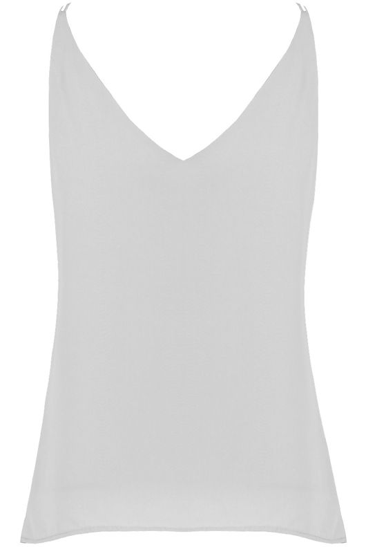 White Ring Plunge Neck Cami