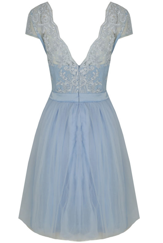 Netted Floral Crochet Open Back Shift Dress