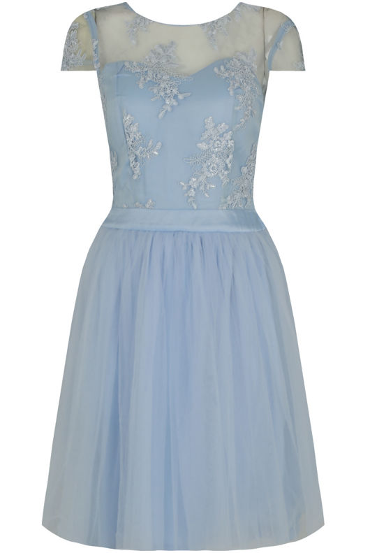 Netted Floral Crochet Open Back Shift Dress