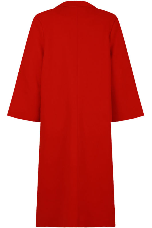 Red Front Button Up Long Coat