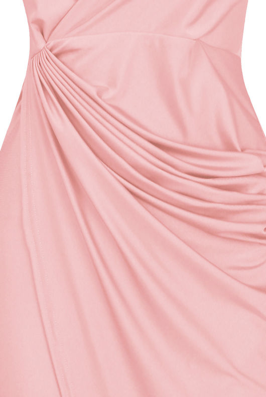 Rose Satin Wrap Bodycon Dress
