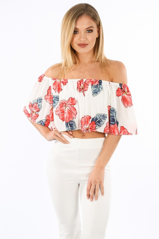 d/049/W1346-2-_Floral_Chiffon_Off_The_Shoulder_Crop_Top_In_White-2__39061.jpg