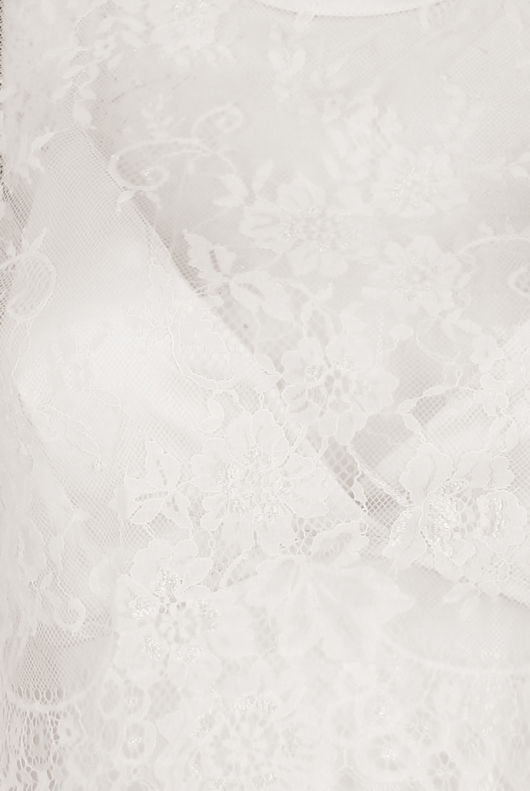 White Crochet Lace Lined Crop Top