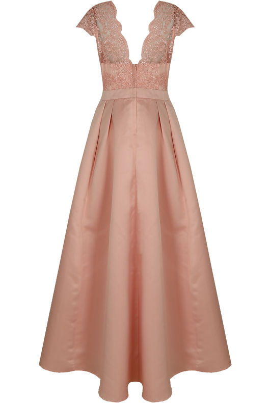 Bridal Satin Embroidered Maxi Dress
