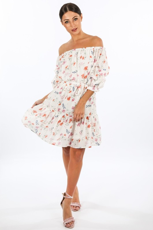 l/853/W1460-_Floral_Chiffon_Off_The_Shoulder_Day_Dress_In_White__66760.jpg