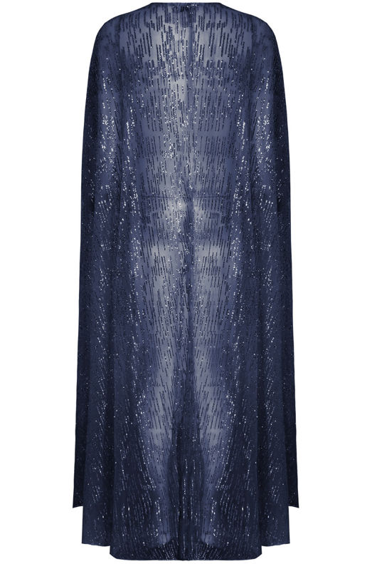 Navy Glitter Embellished Cape
