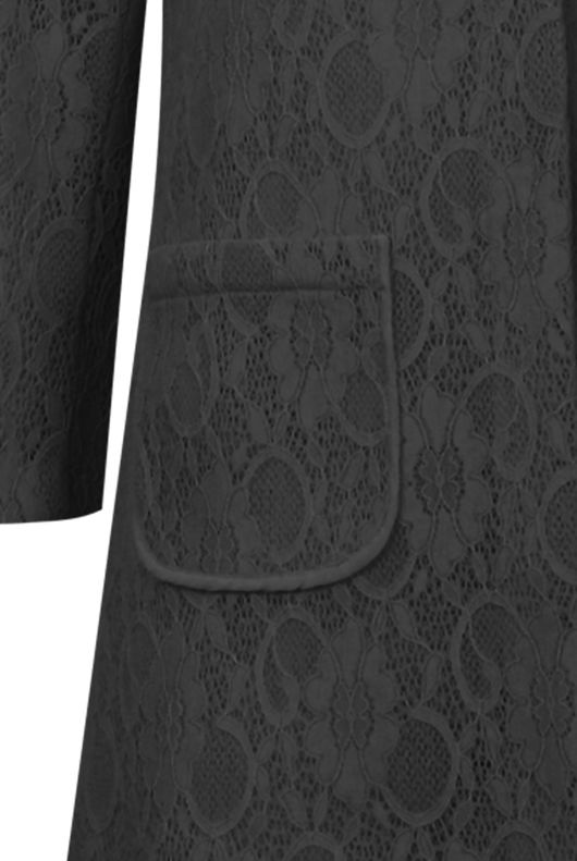 Black Double Lace Over Coat