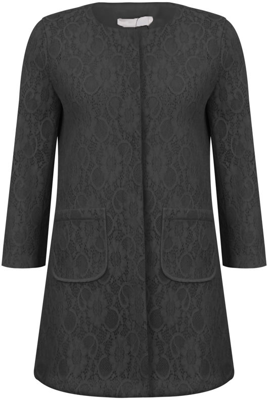 Black Double Lace Over Coat